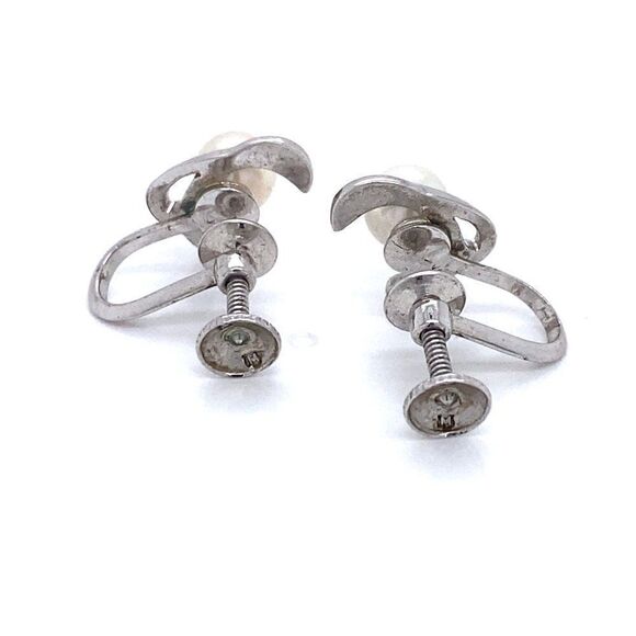 Mikimoto Estate Akoya Pearl Clip On Earrings Sterling Silver 6mm 3.53 Grams M173 - Picture 11 of 15